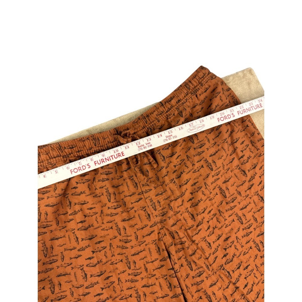 Eddie Bauer Lounge Pants Orange Fish Trout All Over Print Cotton Blend XXL - Picture 3 of 7